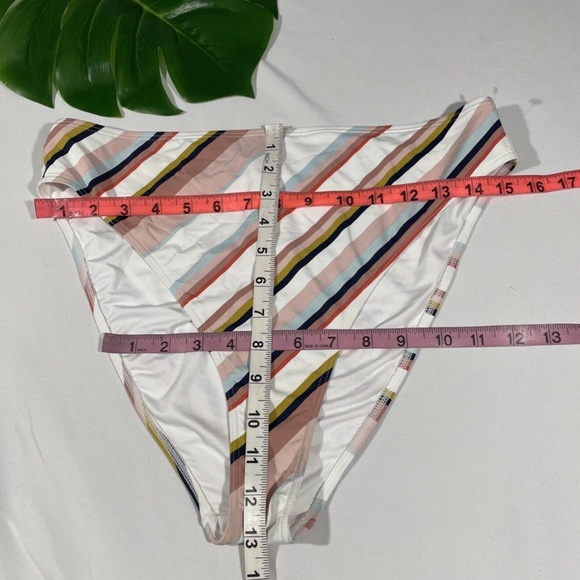 NEW Roxy [ XL ]‎ Beach Classics Stripe High Waist Leg Bikini Bottoms - Picture 3 of 12